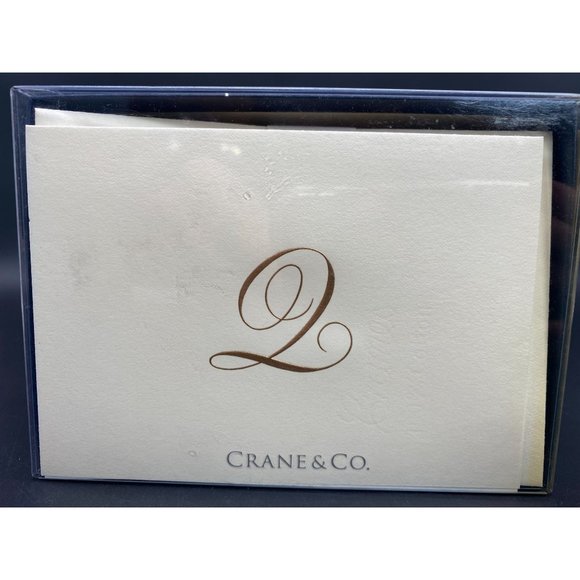 Crane & Co. Gold Hand Engraved Initial Notes "Q" Ecruwhite 20 Count Stationery - Picture 1 of 5